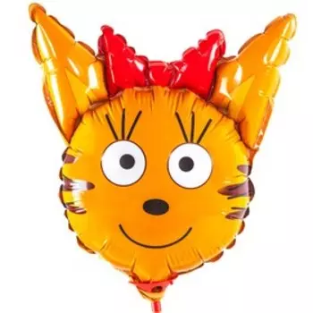 Шар фольгированный 10" «Три Кота. Карамелька», голова, мини-фигура, набор 5 шт.