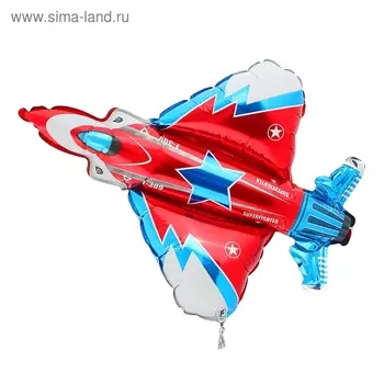 Шар фольгированный 12" «Истребитель» для палочки, цвет красный