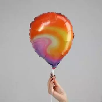 Шар фольгированный 13" «Космос-Северное сияние», круг, для палочки, набор 5 шт.