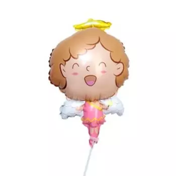 Шар фольгированный 14" «Ангел», цвет розовый