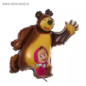 Шар воздушный фольгированный 14" «Маша и Медведь» для палочки, без клапана