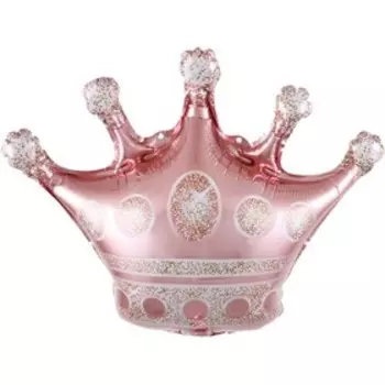 Шар фольгированный 16'' «Корона», мини-фигура, цвет розовое золото