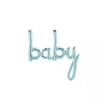 Шар фольгированный 16'' мини-надпись «Baby», голубой