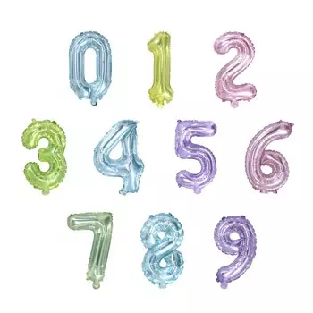 Воздушные шары фольгированные 16" «Набор 0-9», МИКС