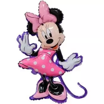 Шары воздушные фольгированные 17" «Минни Маус», с клапаном, мини-фигура