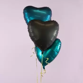 Шар фольгированный 18" «Чёрный сатин», сердце