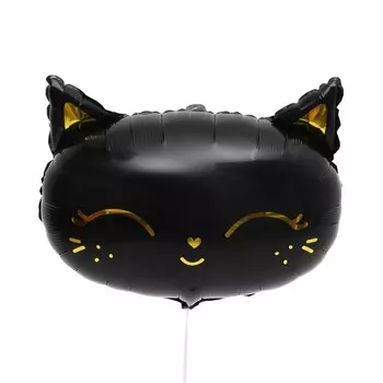 Воздушный шар фольгированный 18" «Кошечка-принцесса», фигура, чёрный