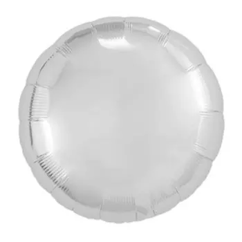 Шар фольгированный 18", круг, цвет серебряный