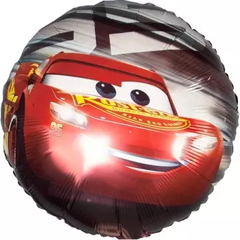 Шары воздушные фольгированные 18" «Тачки, Молния МакКуин», круг, красный