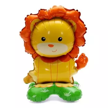 Шар фольгированный 18" "Милый лев", на подставке