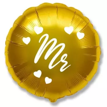 Шар фольгированный 18" Mr «Жених», круг, цвет золотой