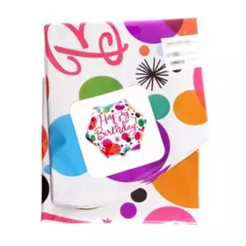 Шар фольгированный 18" «С днём рождения», круги