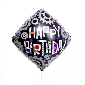 Шар фольгированный 18" «С днём рождения!», ромб