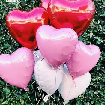 Шар фольгированный 18", сердце, пастель, розовый