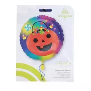 Шар фольгированный 18" «Тыква-конфетница», круг