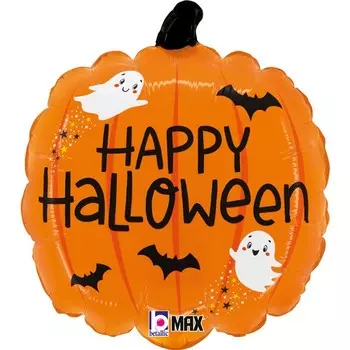 Шар фольгированный 18" «Тыква на Хэллоуин», фигура, цвет оранжевый