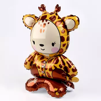 Воздушный шар фольгированный 18" «Жираф», на подставке, под воздух