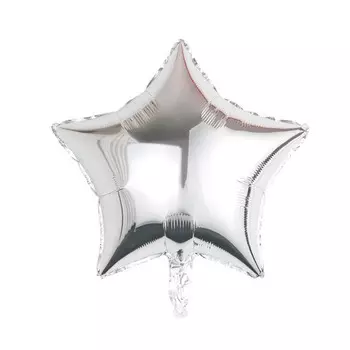 Воздушный шар фольгированный 18" «Звезда-серебро»