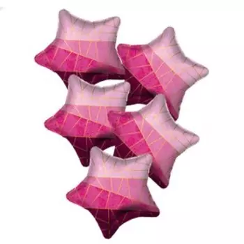 Шар фольгированный 19" «Диагонали», звезда, набор 5 шт.