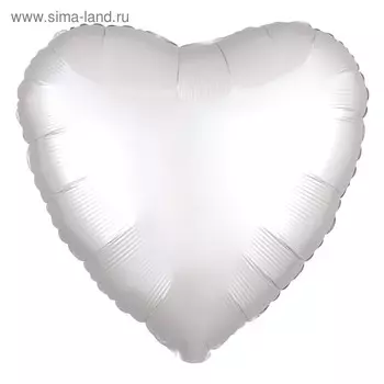 Шар фольгированный 19", сердце, цвет белый, мистик