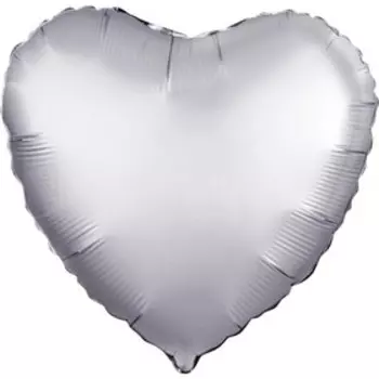 Шар фольгированный 19" «Сердце», мистик платина