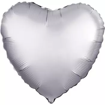 Шар фольгированный 19" «Сердце», мистик платина