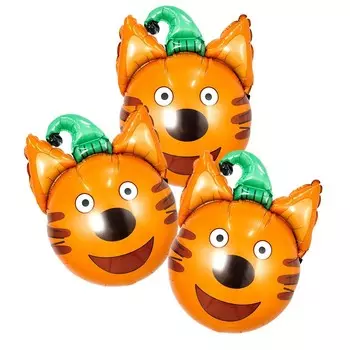 Шар фольгированный 21" «Компот. Три кота», фигура-голова, набор 3 шт.