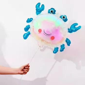 Воздушный шар фольгированный 21 «Краб», фигура, для палочки