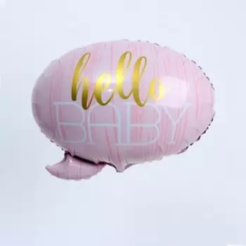 Шар фольгированный 22" Hello baby Спич, цвет розовый