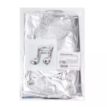 Шар фольгированный 22" «Нота двойная», серебро