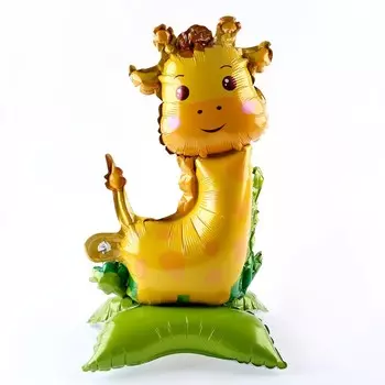 Шар фольгированный 22" «Жираф на подставке», под воздух