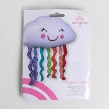 Шар фольгированный 23" фигура "Облако с дождиком улыбчивое"