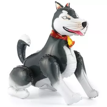 Шар фольгированный 23'' «Хаски», ходячая фигура, 1 шт. в упаковке, цвет чёрный