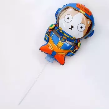 Воздушный шар фольгированный 23" «Кот-космонавт», фигура, для палочки