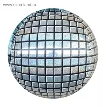 Воздушный шар фольгированный 24" 3D-сфера, голография, серебряный