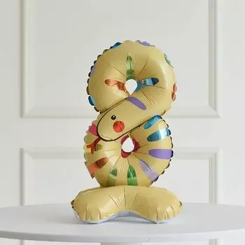 Воздушный шар фольгированный 24" «Цифра 8. Змея», на подставке