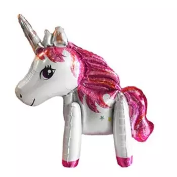 Шар фольгированный 24" «Единорог-игрушка», цвет серебряный