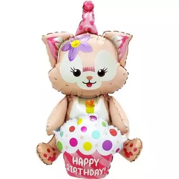 Шар фольгированный 24" «Лисёнок с кексиком», под воздух