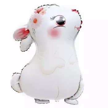 Воздушный шар фольгированный 24" «Милый белый зайка», фигура