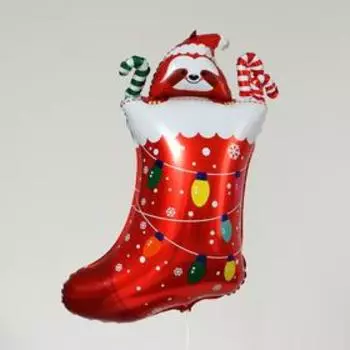 Воздушный шар фольгированный 24" «Носок с мишкой»