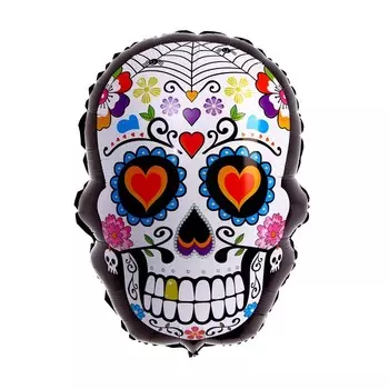 Шар фольгированный 24" «Разноцветный череп»