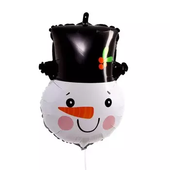 Воздушный шар фольгированный 24" «Снеговик в шляпе»