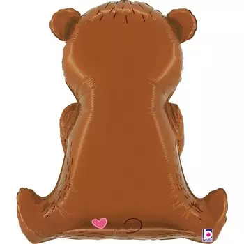 Шар фольгированный 25" фигура «Мишка с букетом»