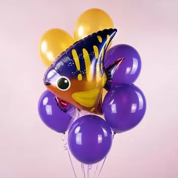 Шар фольгированный 25" фигура "Тропическая рыбка"