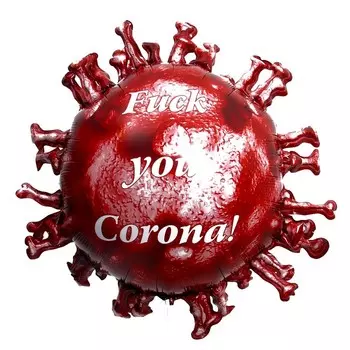 Шар воздушный фольгированный 25" «Красный вирус»