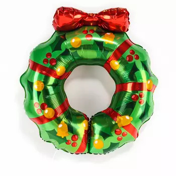 Воздушный шар фольгированный 25" «Рождественский венок»