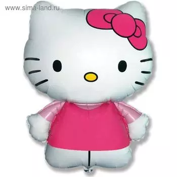 Шар фольгированный 26" Hello Kitty «Котёнок с бантиком», фигура, цвет розовый, 1 шт. в упаковке