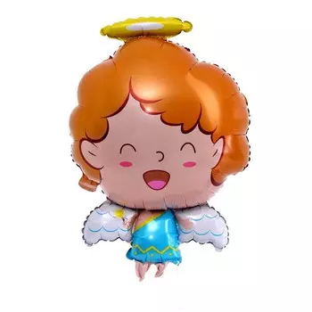 Шар фольгированный 28" «Ангел», голубой