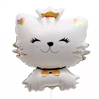 Воздушный шар фольгированный 28" «Кошка с бантиком», фигура