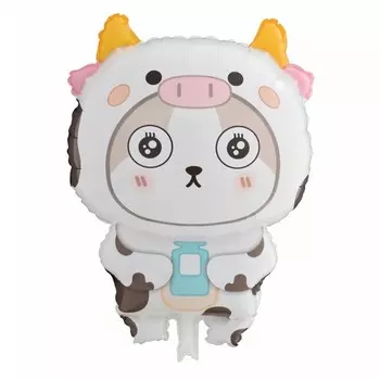 Воздушный шар фольгированный 28" «Кошка в костюме коровы», фигура